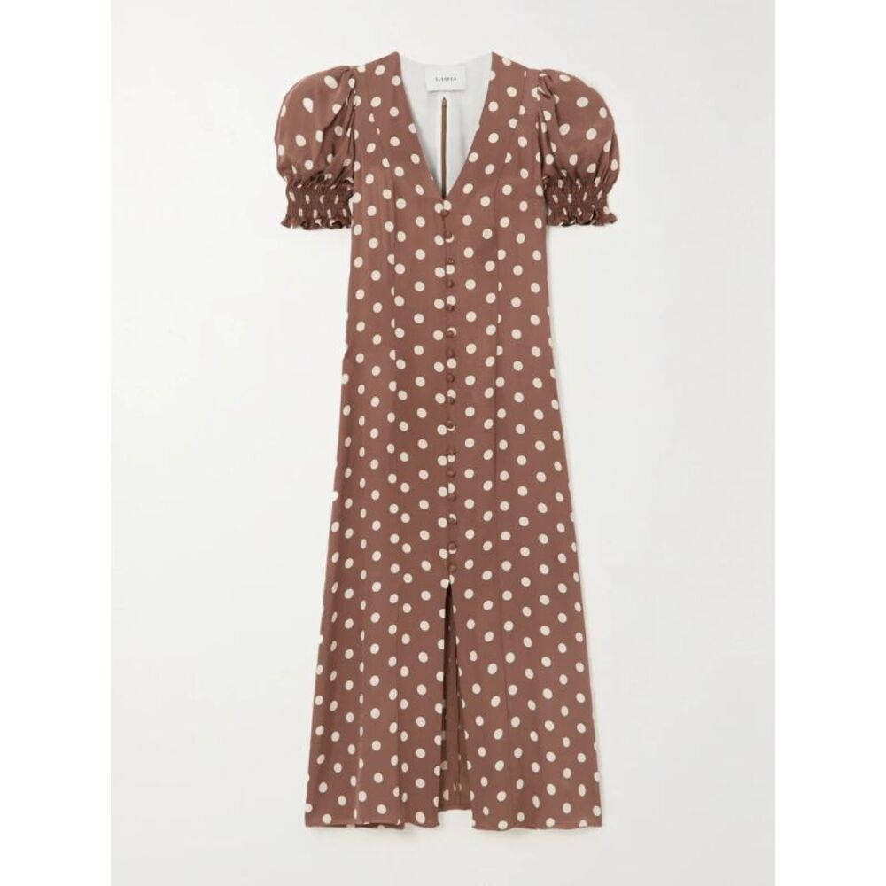 Sleeper Brown Polka Dot Dress